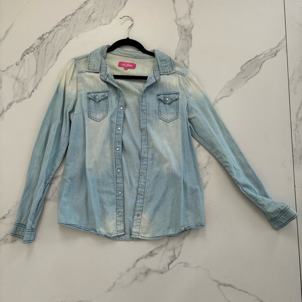 Denim Button-Up Top